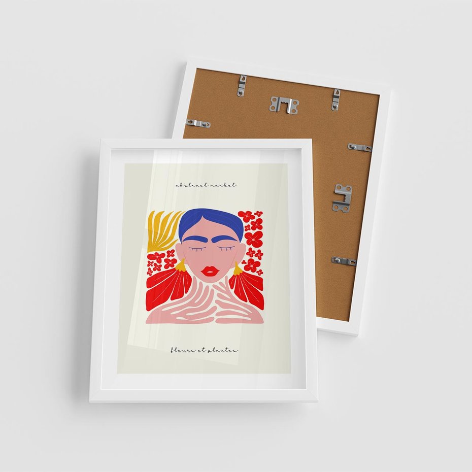 Plakat w ramie 40x50 - Bezgraniczne Rytmy - kobieta, sztuka abstrakcyjna - rama biała