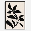 Obraz w ramie 50x70 - Wibracje Akwarelowych Ścieżek - abstrakcyjny minimalistyczna kwiat, czarno biały plakat - rama czarna