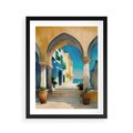 Plakat w ramie 40x50 - Nadmorskie Łuki - akwarela, śródziemnomorski klimat - rama czarna