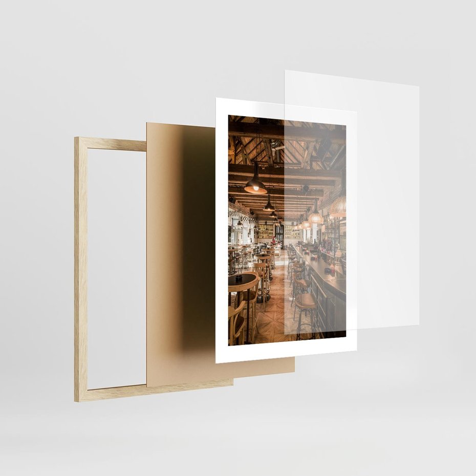 Plakat w ramie 30x40 - Smak i styl - restauracja, architektura - rama drewno