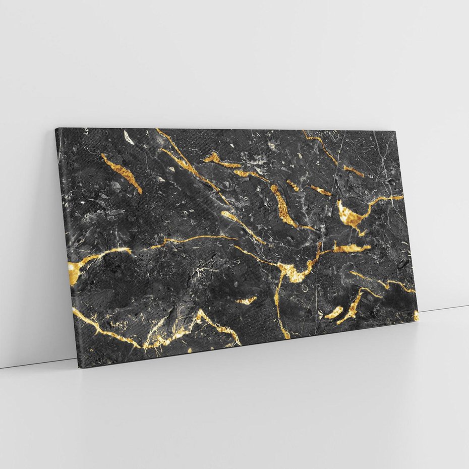 Obraz na płótnie 100x50 - Egzotyczny Blask - marmur, złoto