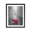 Plakat w ramie 40x50 - Kolorowy parasol w Paryżu - Paryż, parasol - rama czarna