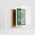 Plakat w ramie 50x70 - Kształty Zieleni - abstrakcyjny kształt, zielony plakat - rama biała