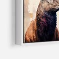 Obraz w ramie 80x80 - Jesienny Monarcha Lasu - grafika komputerowa, na podstawie obrazu - rama biała
