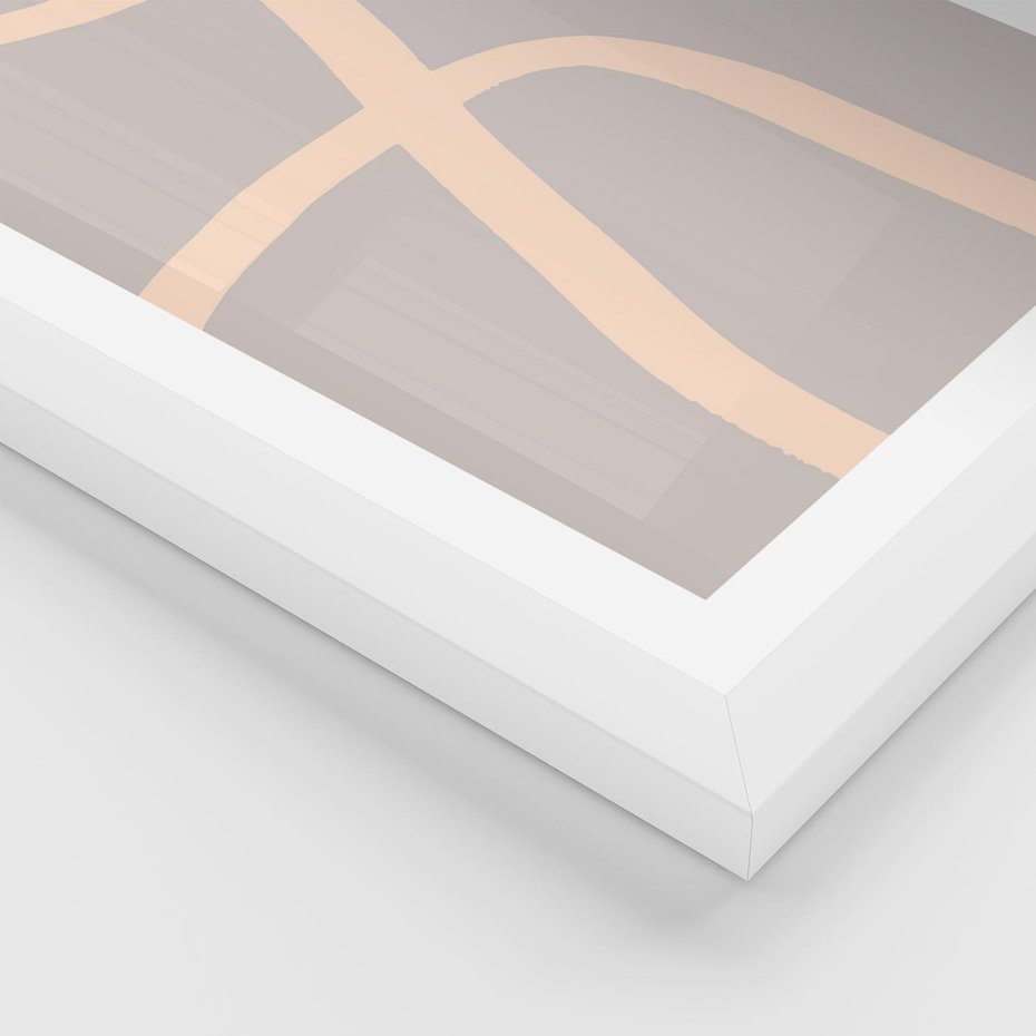Plakat w ramie 40x50 - Beżowe Boho Zaplątanie - minimalistyczny obraz, nowoczesny - rama biała