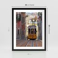 Plakat w ramie 40x50 - Lizbońskie tramwaje - podróż w czasie - Lizbona, tramwaj - rama czarna