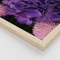Zestaw obrazy w ramie 40x50 galeria - Fiolet, kwiaty, hortensja, wrzosy - rama drewno