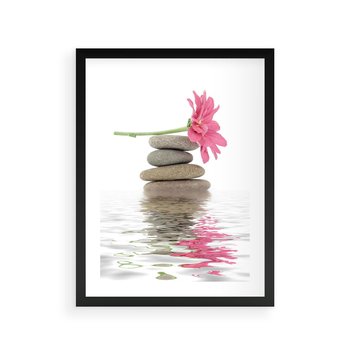 Plakat w ramie 40x50 - Kwiatowe japońskie spa - japońskie, spa - rama czarna