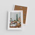 Plakat w ramie 30x40 - Kaktusowa Galeria w Doniczkach - kaktusy w doniczkach, fotografia - rama biała