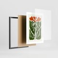 Plakat w ramie 30x40 - Minimalistyczny Urok Kwiatu - kwiat, sztuka nowoczesna - rama czarna