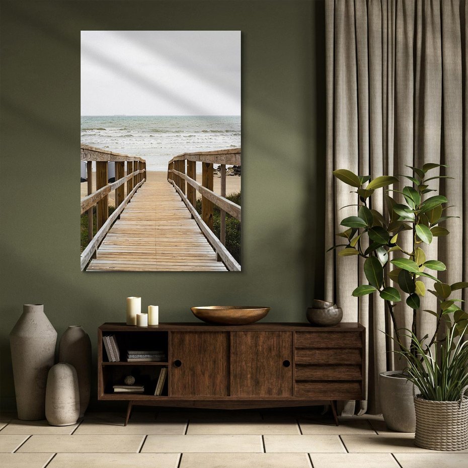 Obraz na płótnie 80x120 - Morze i drewniany pomost - morze, pomost