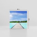 Obraz na płótnie 60x60 - Idylliczne molo na wyspie - plaża, molo