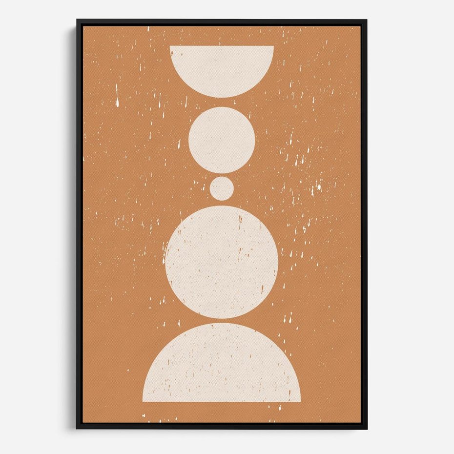 Obraz w ramie 50x70 - Podróżne Echa - mid century styl, nowoczesna grafika - rama czarna