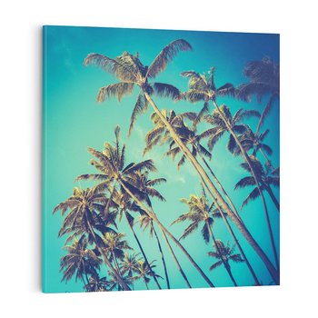 Obraz na płótnie 60x60 - Tropikalne palmy w krainie słonecznych wakacji - palmy, tropiki