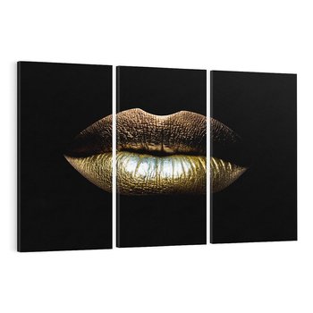 Obraz na płótnie 120x80 - Złote usta pełne tajemnic - usta, złoto