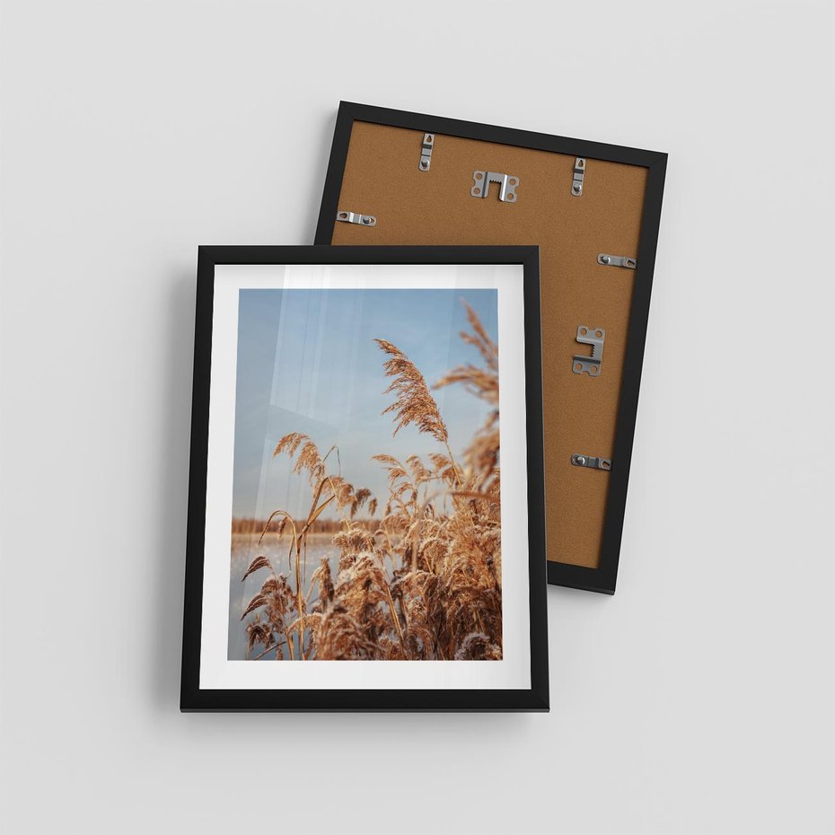 Plakat w ramie 30x40 - Wyraz Stylu - trawy, boho - rama czarna