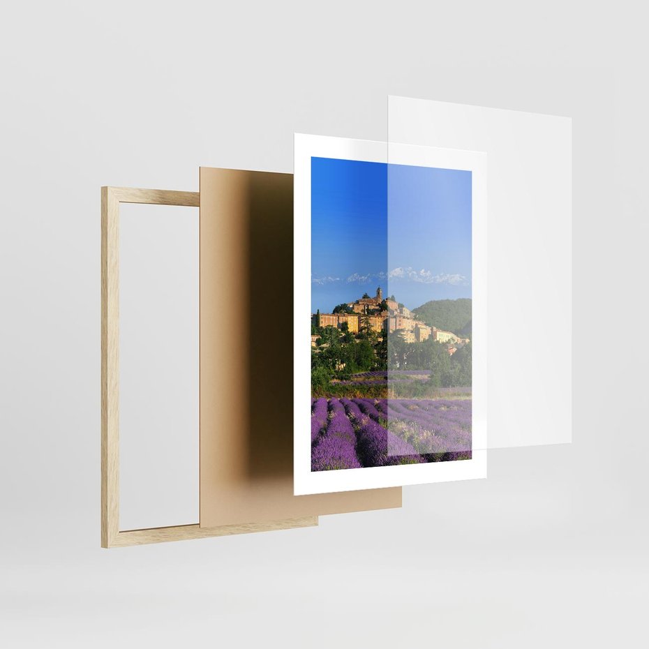 Plakat w ramie 30x40 - Prowansalska Aura - lawenda, Prowansja - rama drewno