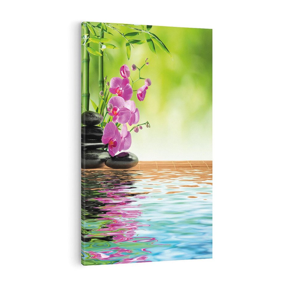 Obraz na płótnie 70x100 - Oaza Storczyka i Wody - spa, storczyk