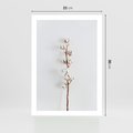 Plakat bez ramy 21x30 - Minimalistyczna Gałązka Bawełny - bawełna, gałązka bawełny