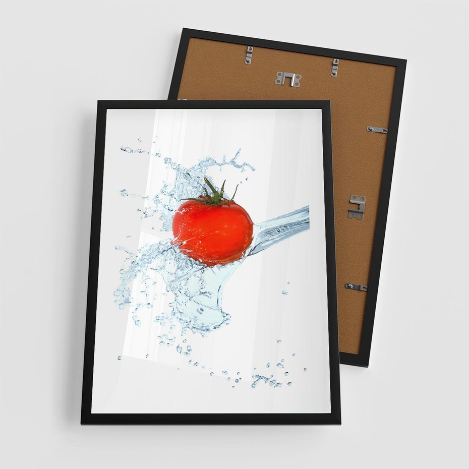 Plakat w ramie 50x70 - Apetyczna KuchniaNowoczesna Ekspresja - pomidor, jedzenie - rama czarna