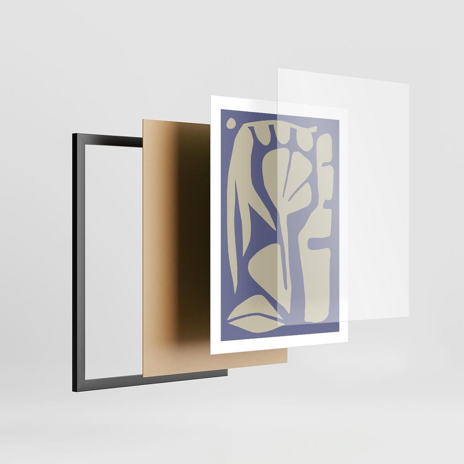 Plakat w ramie 50x70 - Echa Wizualnej Transcendencji - skandynawski styl, plakat - rama czarna