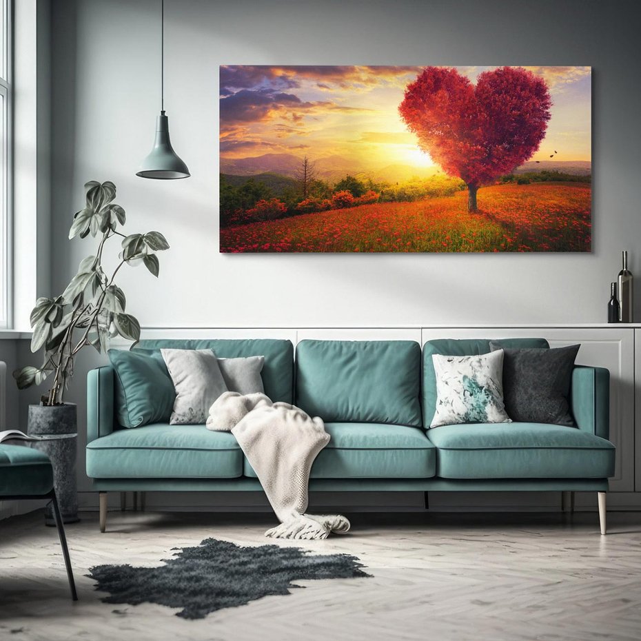 Obraz na płótnie 120x60 - serce natury - drzewo, serce