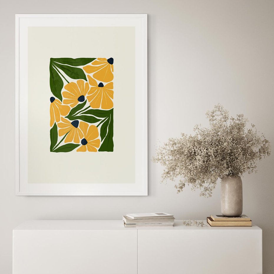 Plakat bez ramy 21x30 - Abstrakcyjne Echa - kwiaty, rośliny