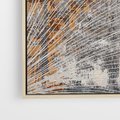 Obraz w ramie 80x80 - Złote liście melancholii - liście miłorzębu, tekstura - rama drewno