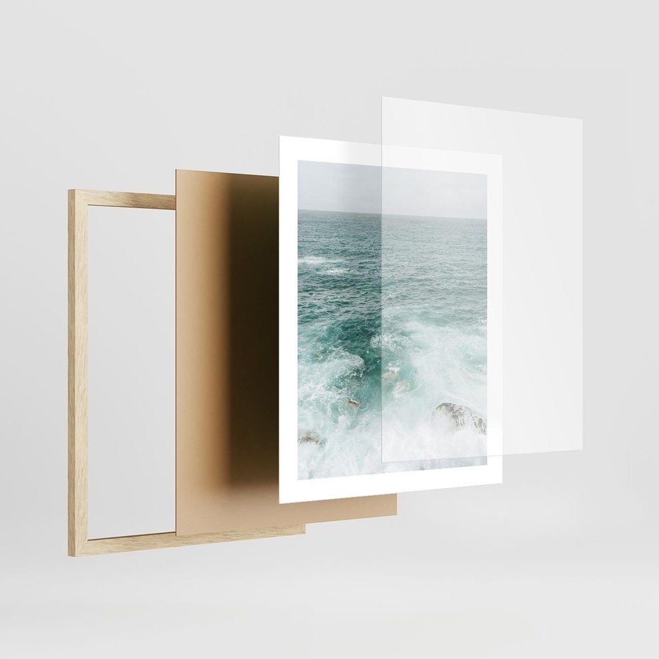 Plakat w ramie 40x50 - Wzburzony Żywioł - morze, ocean - rama drewno