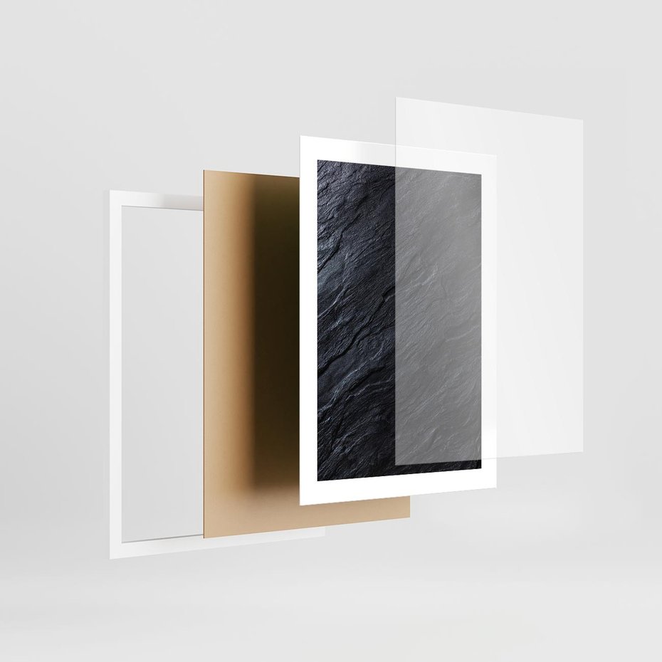 Plakat w ramie 30x40 - Kamienne tekstury w trójwymiarze - kamień, tekstura - rama biała