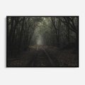 Obraz w ramie 100x70 - Urok Drogi - las, droga - rama czarna