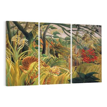 Obraz na płótnie 120x80 - "Tygrys w tropikalnej burzy" (1891) Henri Rousseau - Reprodukcja - reprodukcja, obraz na płótnie