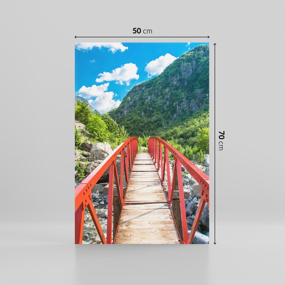 Obraz na płótnie 50x70 - Most do przygody - góry, most