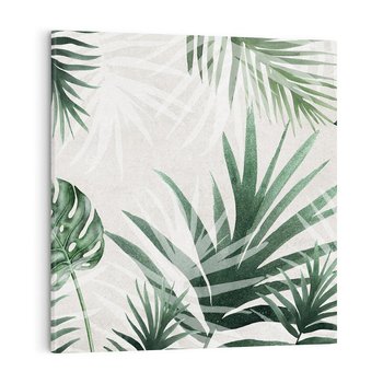Obraz na płótnie 60x60 - Tropikalne Akwarele - tropikalne liście, akwarela