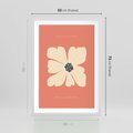 Plakat w ramie 50x70 - Malowane Kolorowe Echa - minimalistyczna grafika, biały kwiat na różowym tle - rama biała