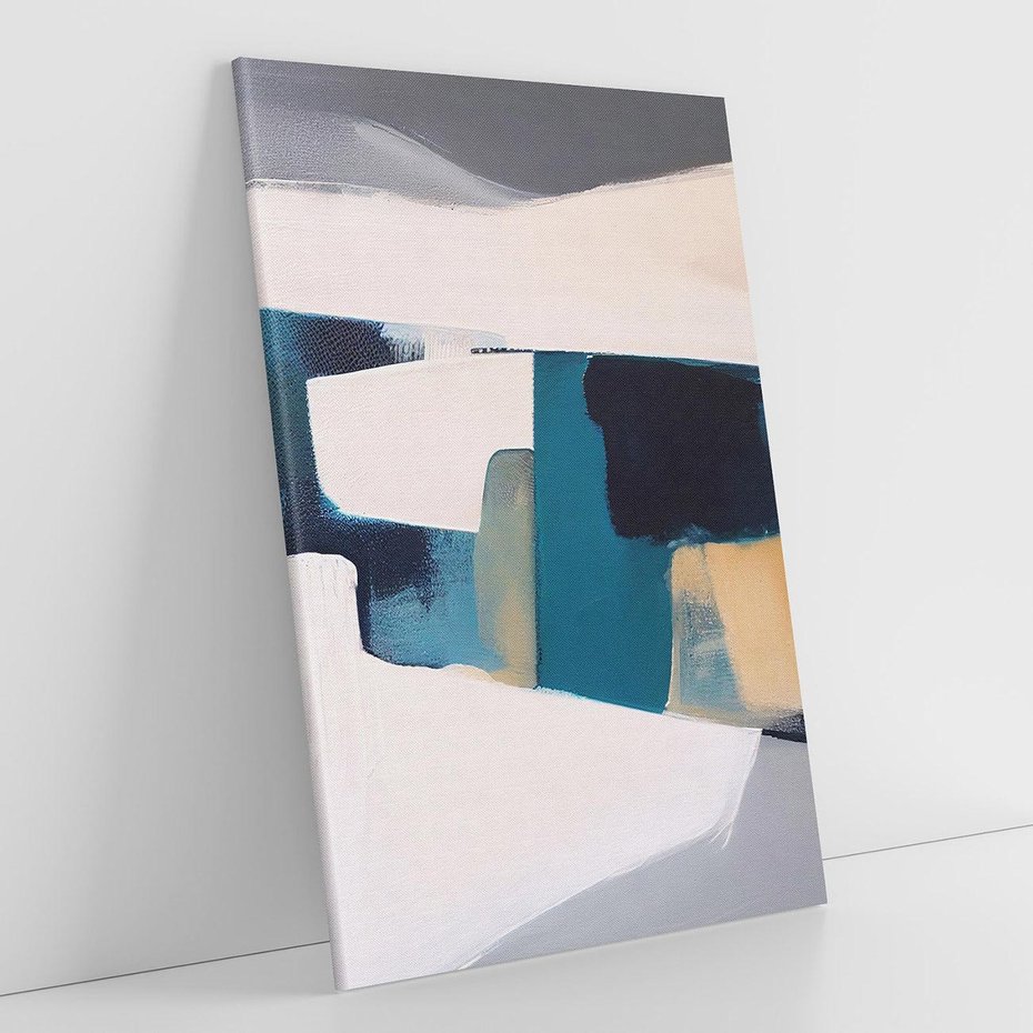 Obraz na płótnie 80x120 - Turkusowe Maźnięcia - obraz, abstrakcja