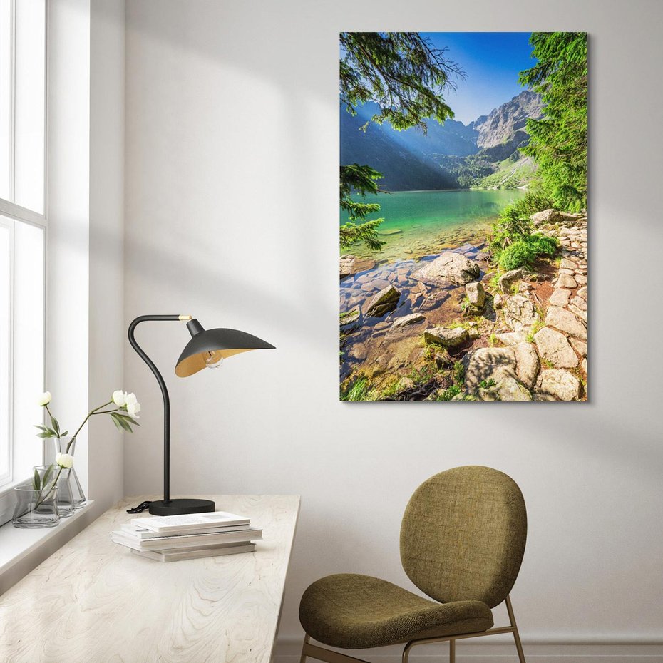 Obraz na płótnie 80x120 - Mistyczna Przyroda - góry, jezioro