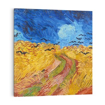 Obraz na płótnie 40x40 - "Wheatfield with Crows" (1890) Vincent van Gogh - Reprodukcja - reprodukcja, obraz na płótnie