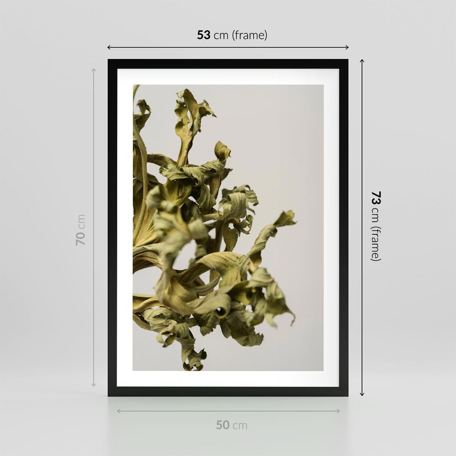 Plakat w ramie 50x70 - Odejście pory deszczowej - suche, trawy - rama czarna