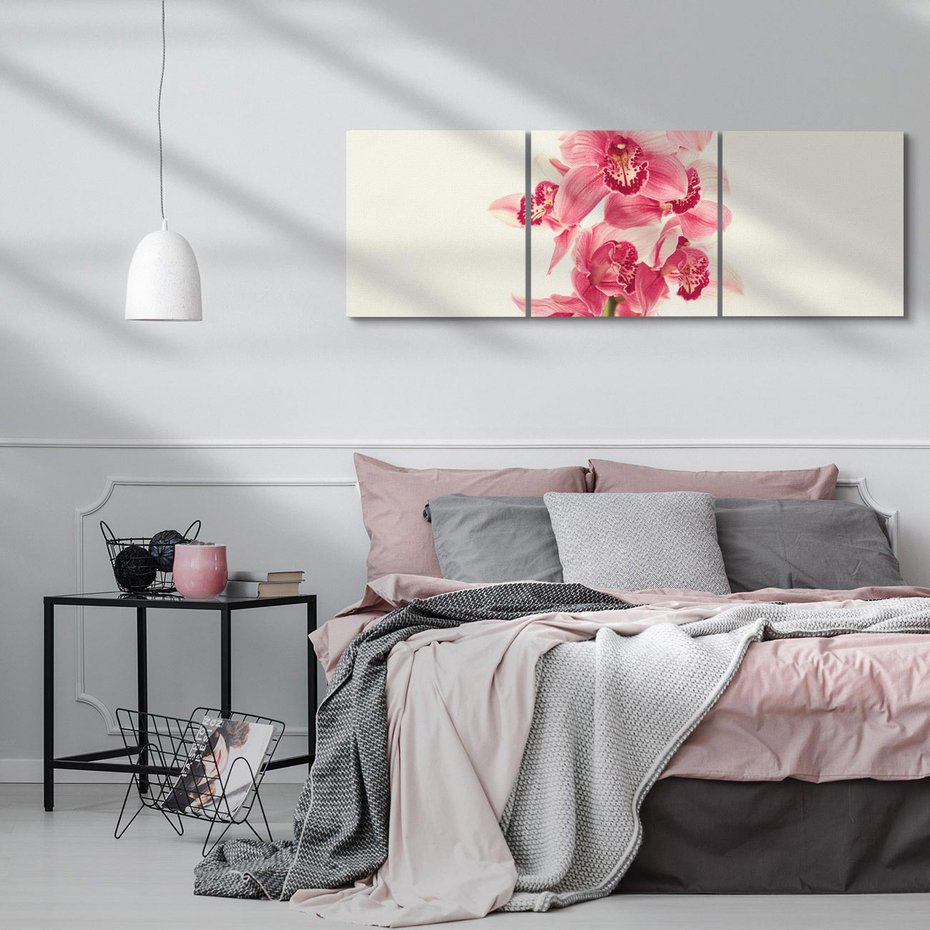 Obraz na płótnie 120x40 - Orchidea w spa - relaks - orchidea, spa