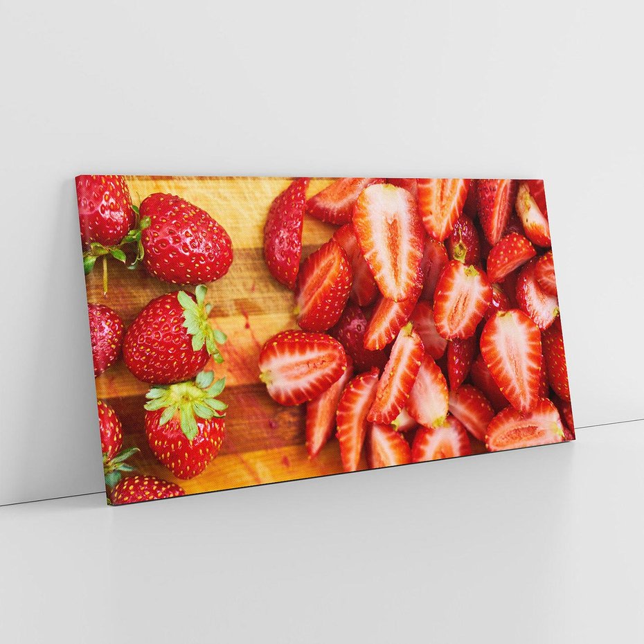 Obraz na płótnie 120x60 - Truskawki - Smak Lata w Owocowym Ogrodzie - truskawki, owoce