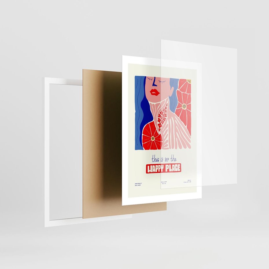 Plakat w ramie 50x70 - Abstrakcyjna Afirmacja - sztuka nowoczesna, abstrakcyjny styl - rama biała