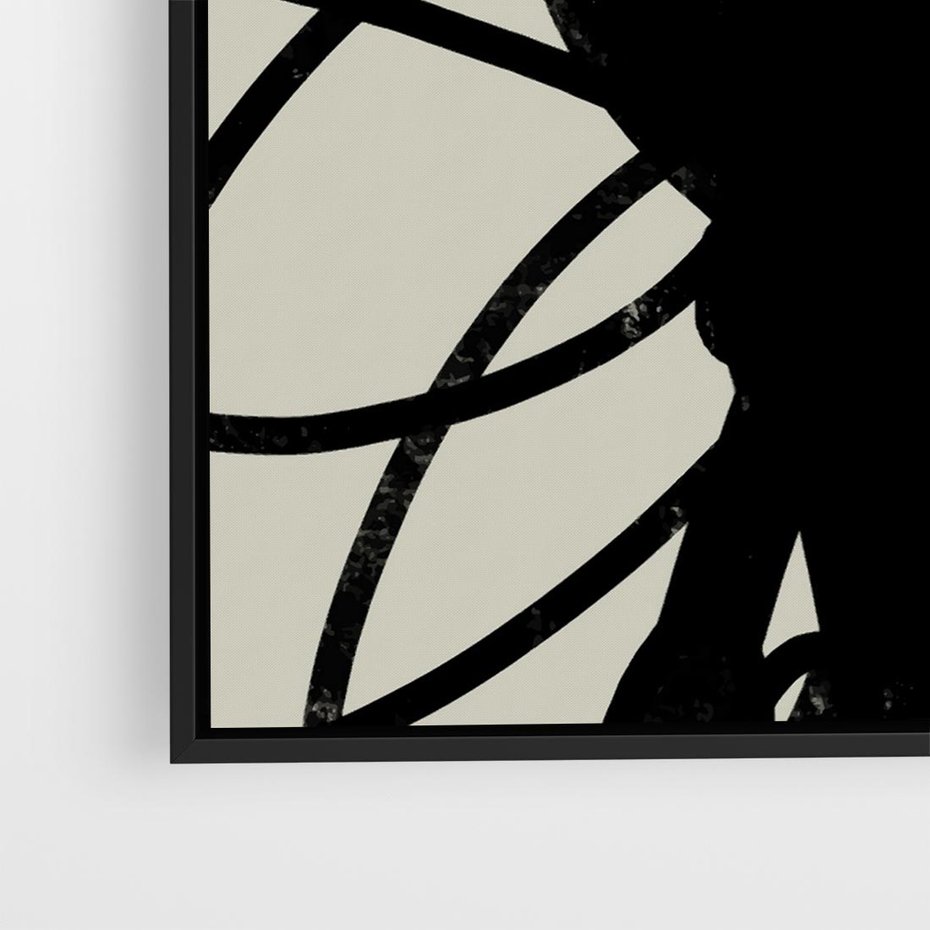 Obraz w ramie 50x50 - Modernistyczne Refleksje - abstrakcja, mroczny klimat - rama czarna