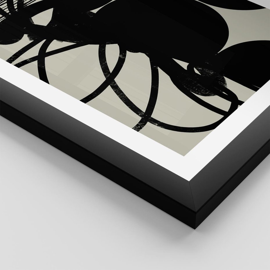 Plakat w ramie 40x50 - Modernistyczne Refleksje - abstrakcja, mroczny klimat - rama czarna