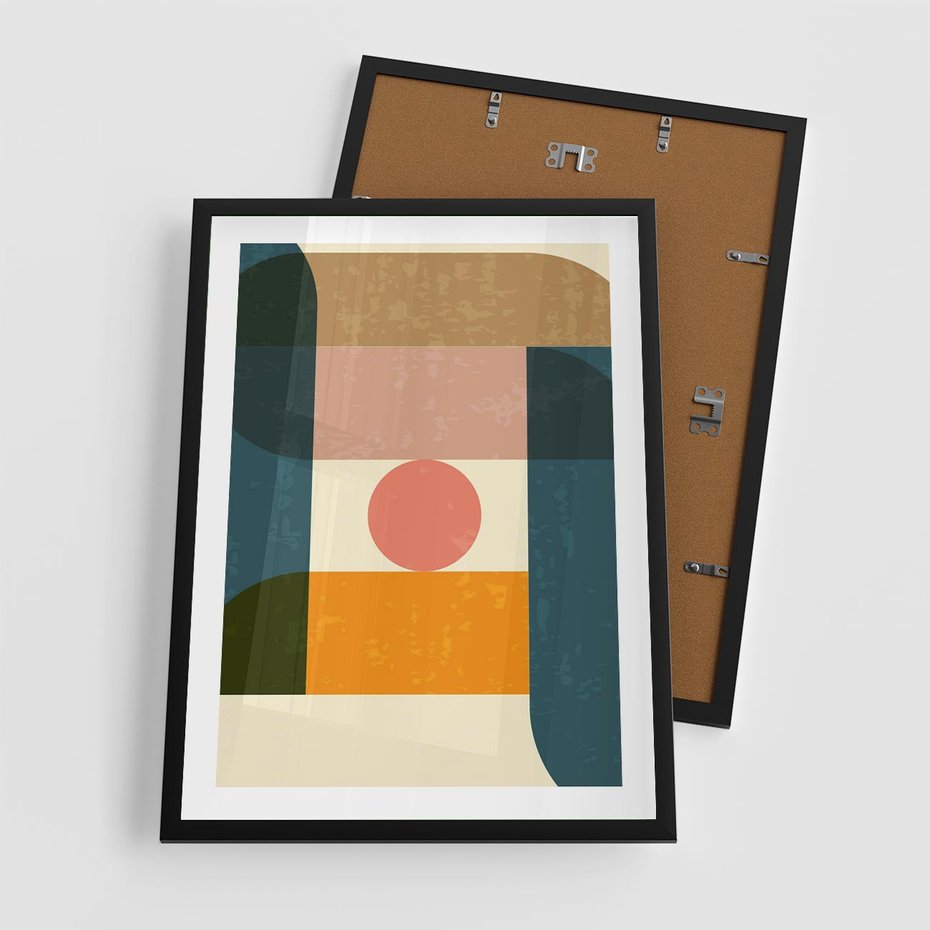 Plakat w ramie 50x70 - Geometryczna Ekspresja - geometria, plakat - rama czarna