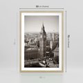 Plakat w ramie 50x70 - Magiczna esencja Londynu: Big Ben i miasto - Big Ben, Londyn - rama drewno