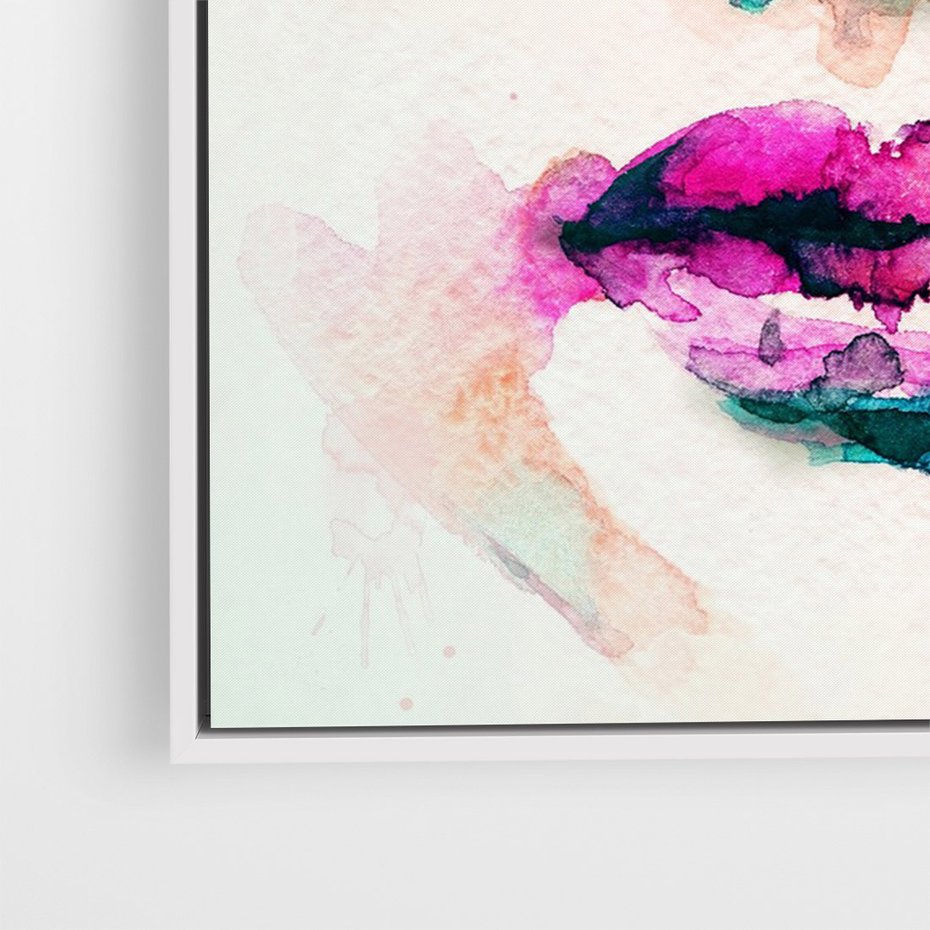 Obraz w ramie 70x100 - Kobieta Abstrakcja Twarz - kobieta, abstrakcja - rama biała