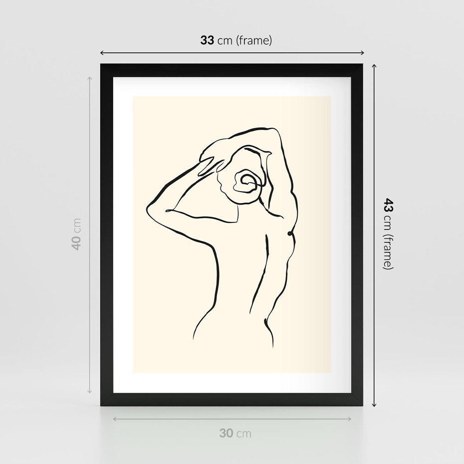 Plakat w ramie 30x40 - Tajemniczy Rytm - kobieta, posąg - rama czarna