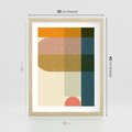 Plakat w ramie 30x40 - Geometryczna Grafika na Plakacie - geometryczna nowoczesna grafika, minimalizm - rama drewno