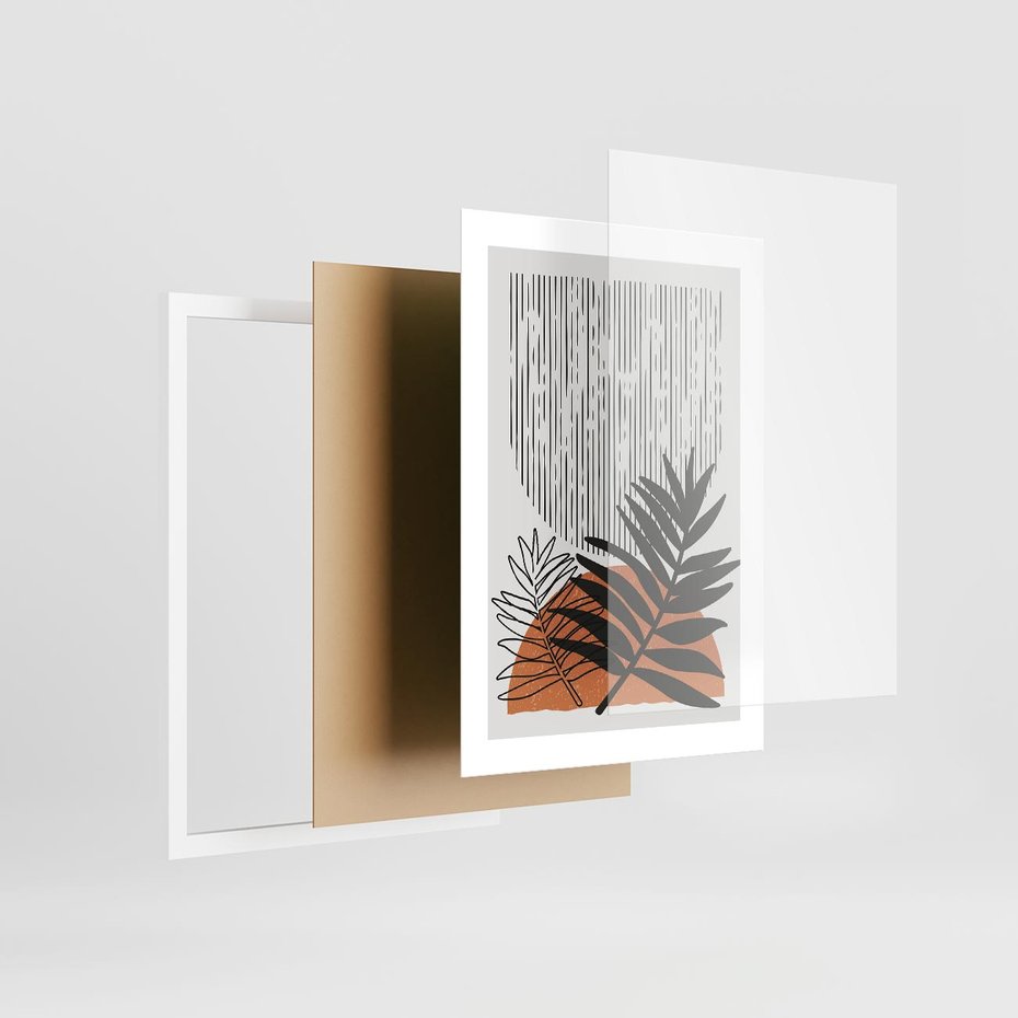 Plakat w ramie 30x40 - Sztuka Połączona - nowoczesna sztuka, modern - rama biała